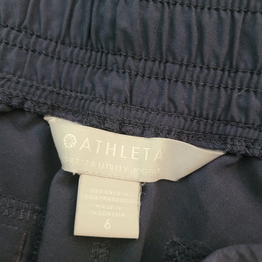 Athleta Navy Blue Pull On Pants Womens Chelsea Utility Jogger Activewear Size 6 - Picture 6 of 6